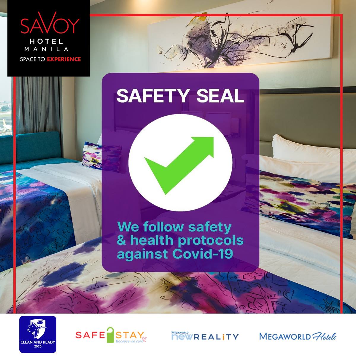 Savoy Hotel Manila has been granted the Safety Seal by the Department of Tourism (DOT)!